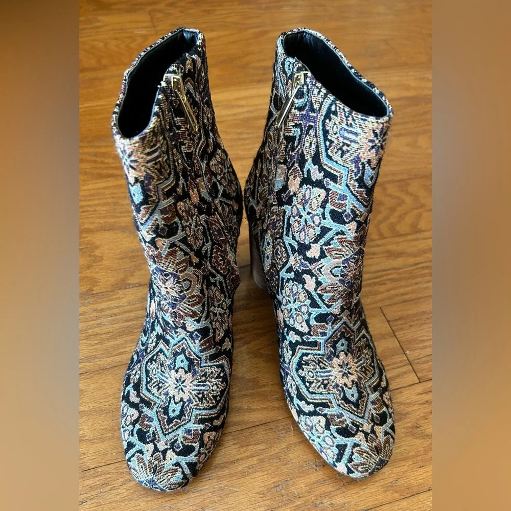 Sam Edelman for Anthropologie Corra‎ Tapestry Ankle Boots Sz 6
